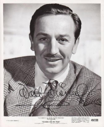 Walt Disney Autograph and Walt Disney Signed Items and Walt Disney ...