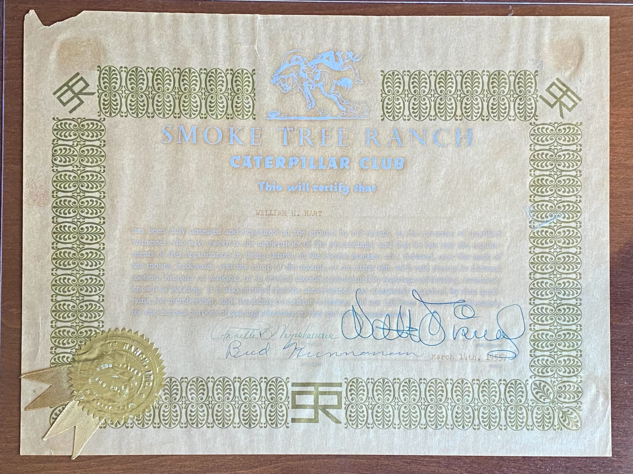 Smoke Tree Ranch Pin Walt Disney Smoke Tree Ranch Certificate